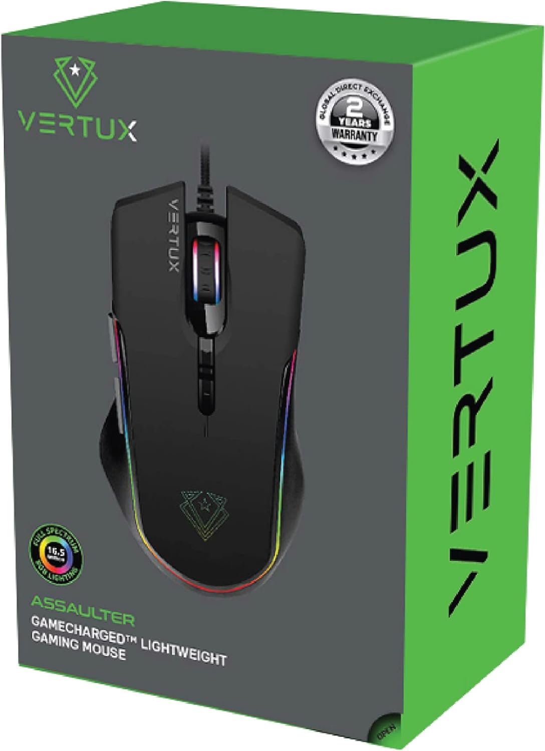 Vertux Assaulter Gaming Mouse Up to 10000 DPI Optical Sensor Lights Wired Optical Gaming Mouse Ultra Fast 10 Million Clicks Lightweight RGB Gaming Mouse Black Vertux Assaulter Gaming Mouse Up to 10000 DPI Optical Sensor Lights Wired Optical Gaming Mouse Ultra Fast 10 Million Clicks Lightweight RGB Gaming Mouse Black